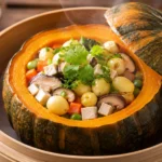 Bí đỏ nhồi hạt sen nấm hấp (5)