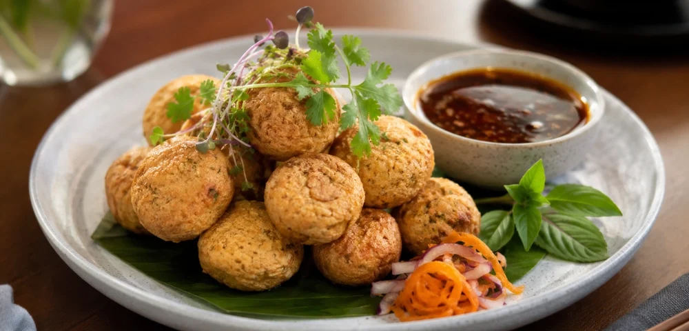 chả đậu hũ viên chiên thuần chay