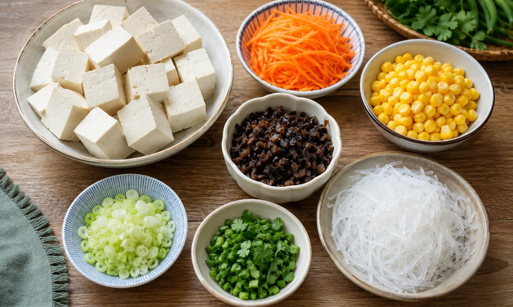 chả đậu hũ viên chiên thuần chay 