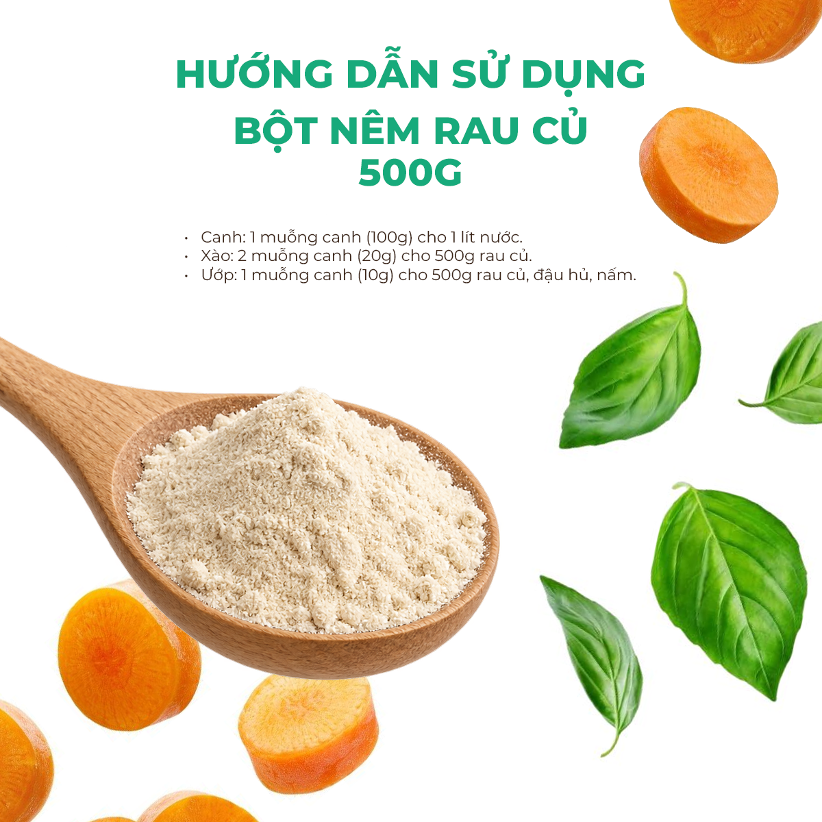 Bột Nêm Rau Củ 500g 4 Cách dùng Bột nêm rau củ
