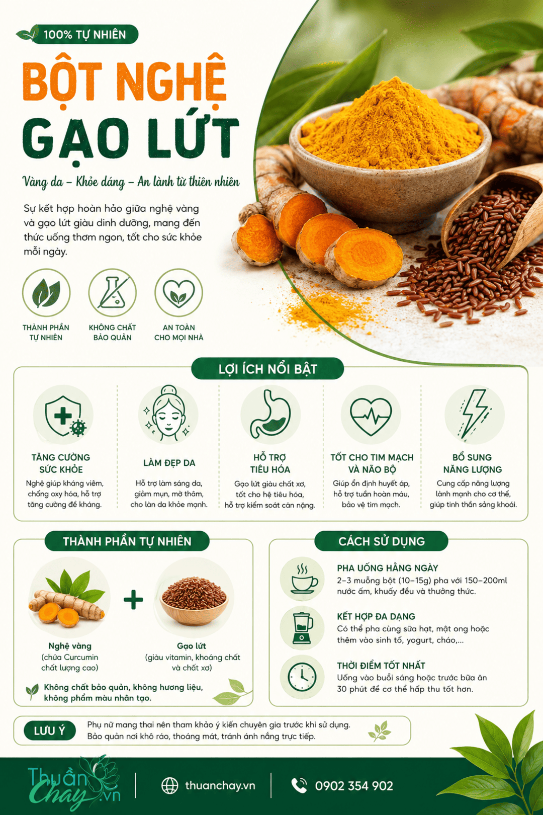 Bột nghệ gạo lứt
