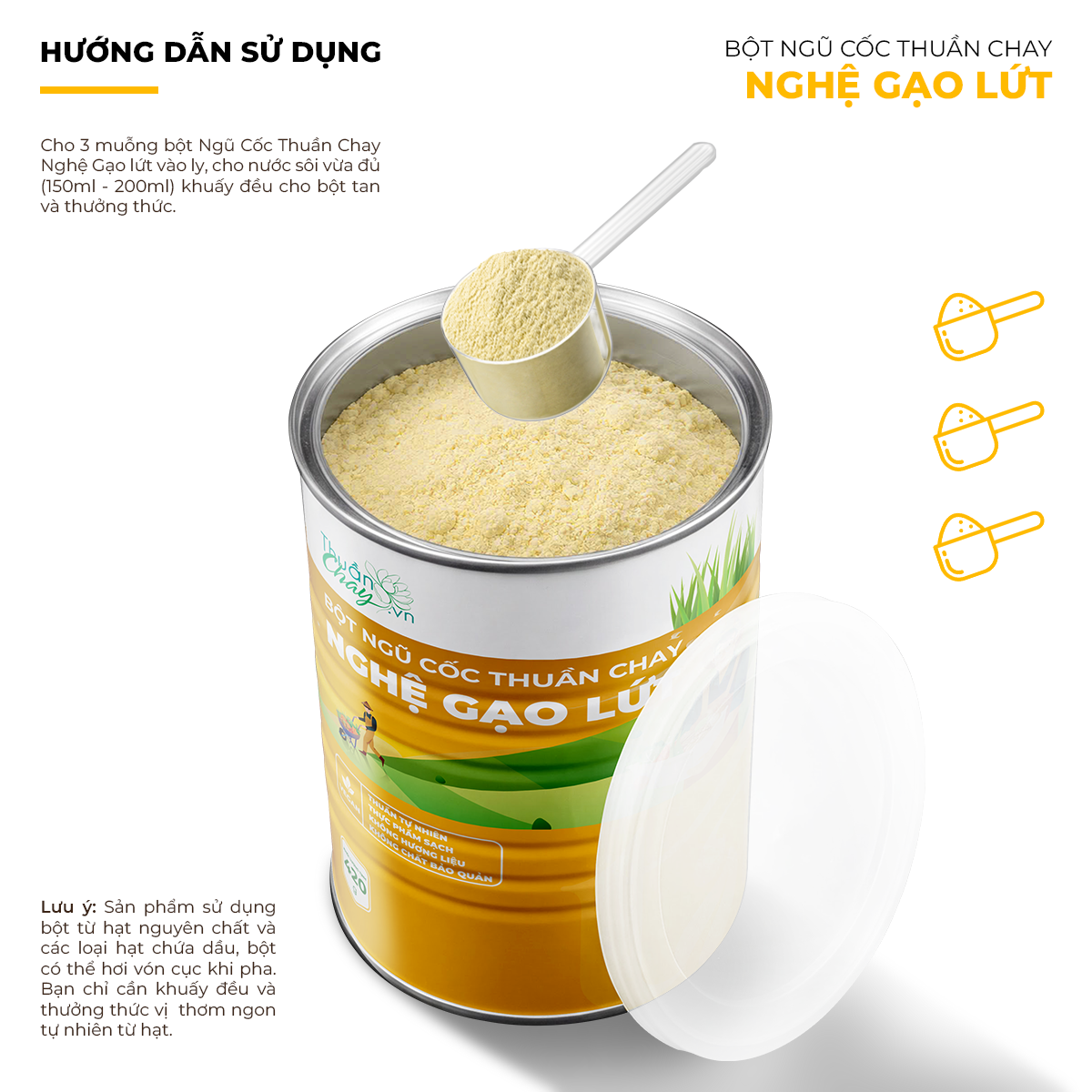 Bột Ngũ Cốc Thuần Chay Nghệ Gạo Lứt 4 Cách pha Bột ngũ cốc Thuần chay Nghệ Gạo Lứt