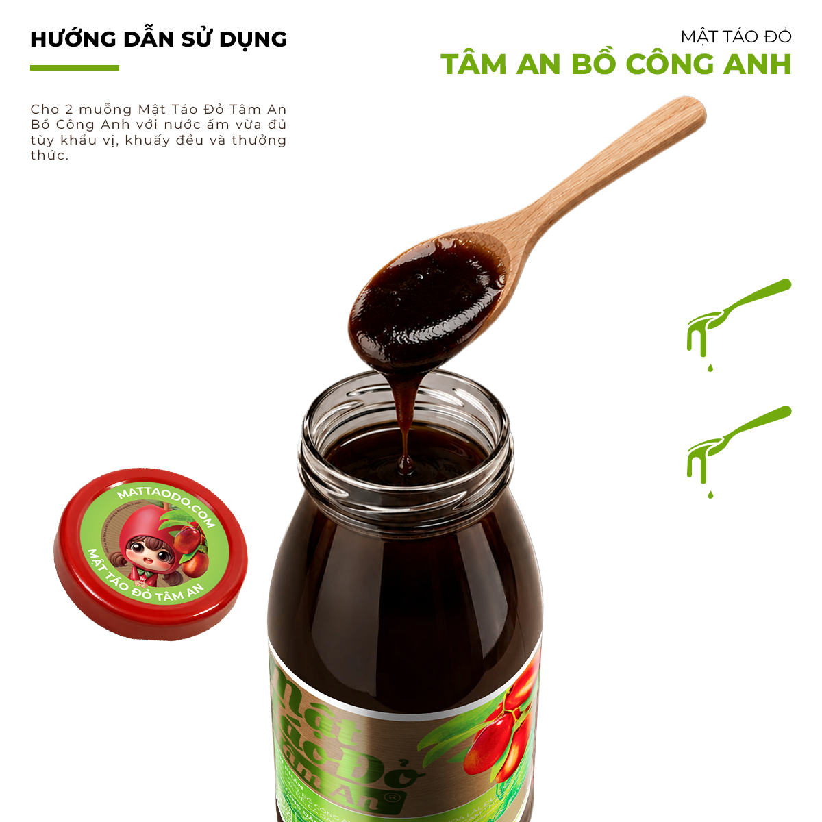 Mật Táo Đỏ Tâm An Bồ Công Anh 250ml 4 Cách pha Mật Táo Đỏ Tâm An Bồ Công Anh